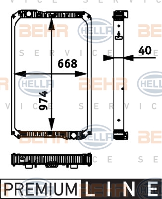 Радіатори HL 8MK 376 722-021 для MERCEDES-BENZ ACTROS MP2 / MP3 2044 AK