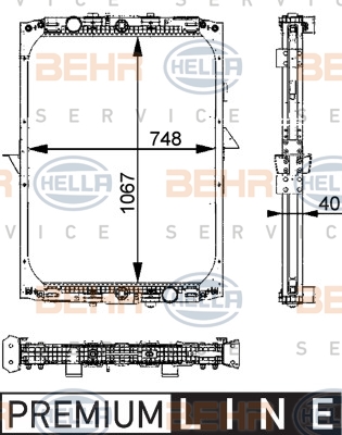 Радіатори HL 8MK 376 722-281 для DAF 95 XF FTG 95 XF 530