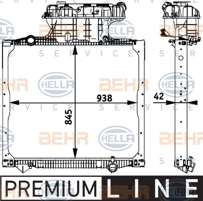 Радіатори HL 8MK 376 728-661 для MAN F 2000 41.343 VFK