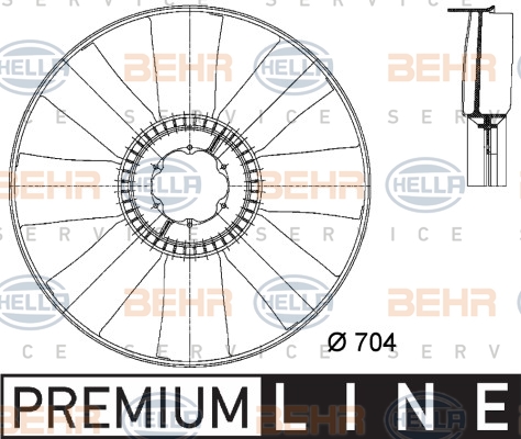 Вентилятори, дифузори HL 8MV 376 733-131 для MAN F 2000 27.273 DFAS