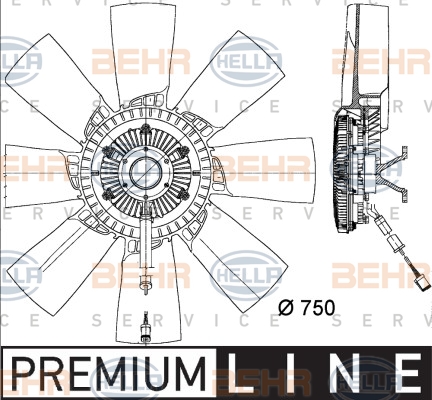 Вентилятори, дифузори HL 8MV 376 734-321 для SCANIA P,G,R,T - series R 380