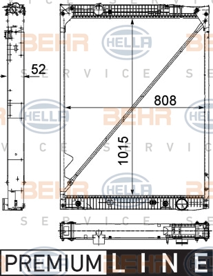 Радіатори HL 8MK 376 756-151 для MERCEDES-BENZ ACTROS MP2 / MP3 3240 K