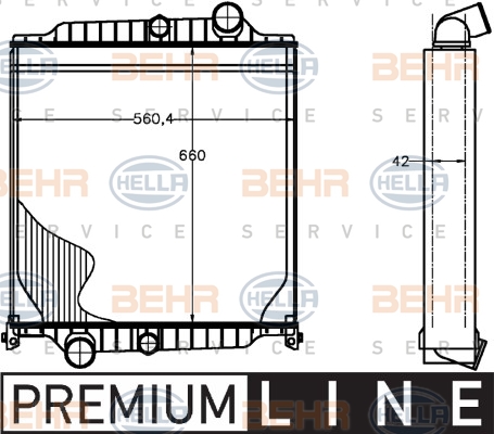 Радіатори HL 8MK 376 758-091 для VOLVO FL 6 FL 614