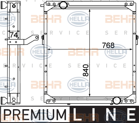 Радіатори HL 8MK 376 774-501 для VOLVO NL NL 262