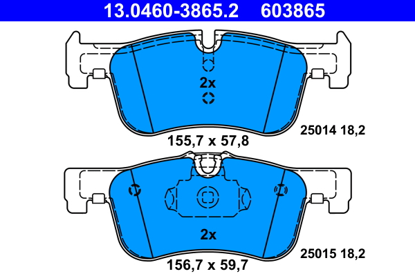 Колодки гальмівні дискові (комплект 4 шт) BMW 1 (F21) 116 I 2011.12 - 2019.12 ATE (13-0460-3865-2-02) ATE фото 2