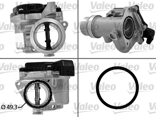 Дросельна заслінка з електроприводом RENAULT MEGANE III (KZ0/1) — 1.5 DCI (KZ09,...) (2008.11->) VALEO (700450) Valeo фото 2