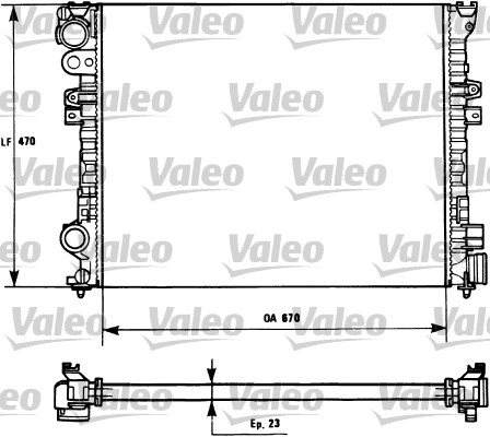 Радіатор охолодження PEUGEOT EXPERT ФУРГОН (222) 1.9 D 70 1995.07 - 2008.03 VALEO (731166) Valeo фото 2
