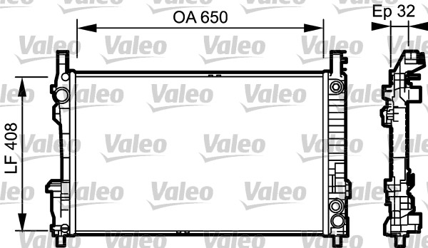 Радіатор охолодження MERCEDES-BENZ A-CLASS (W169) A 150 (169.031, 169.331) 2004.04 - 2 VALEO (734379) Valeo фото 2