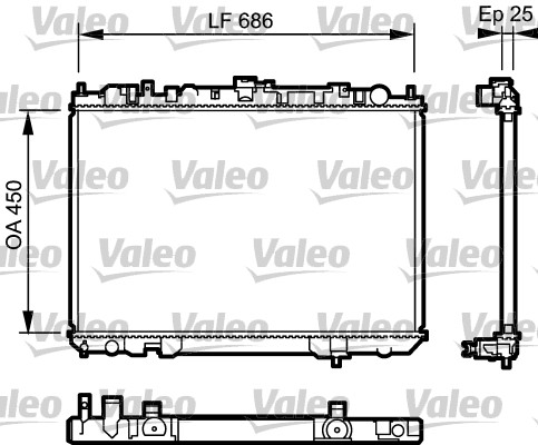 Радіатор охолодження NISSAN: X-TRAIL (2001>2003) 2.2DI; X-TRAIL (2004>2007) 2.2DCI VALEO (735081) Valeo фото 2