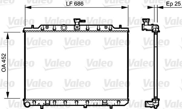 Радіатор охолодження NISSAN X-TRAIL II (T31) 2 2007.06 - 2013.11 2.0 DCI 4X4 M9R 760 VALEO (735206) Valeo фото 2