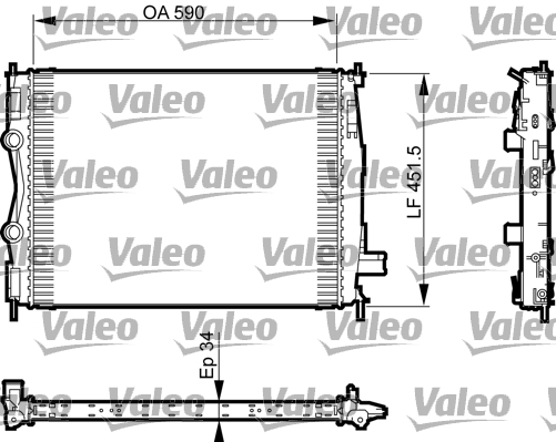 Радіатор охолодження NISSAN QASHQAI/QASHQAI +2 I (J10, NJ10, JJ10E) 2.0 DCI 2006.11 VALEO (735380) Valeo фото 2