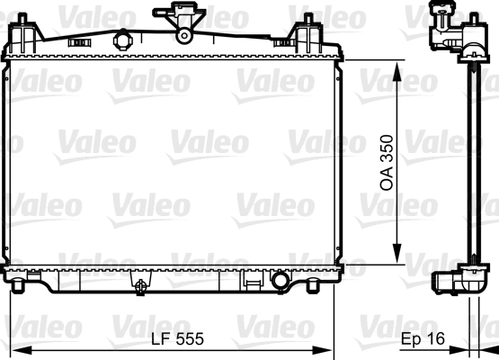 Радіатор охолодження MAZDA 2 (DE_, DH_) 1.5 (DE5FS) 2007.07 — 2015.06 VALEO (735416) Valeo фото 2