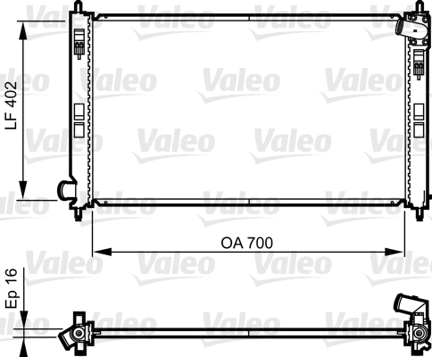Радіатор охолодження MITSUBISHI LANCER VIII (CY_A, CZ_A) 1.5 2007.03 — VALEO (735575) Valeo фото 2