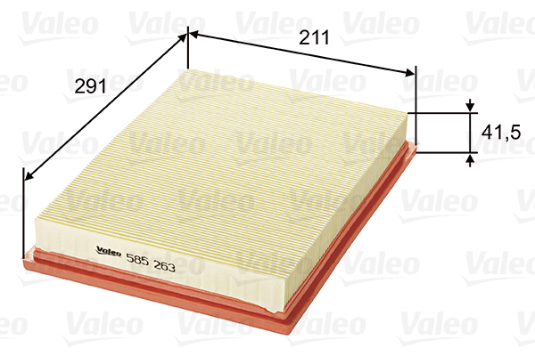 Фільтр повітряний JEEP GRAND CHEROKEE II (WJ, WG) 2.7 CRD 4X4 1998.09 — 2005.09 VALEO (585263) Valeo фото 2