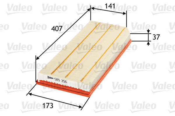 Фільтр повітряний VW PASSAT B6 (3C2) 2.0 TFSI 2005.03 — 2011.04 VALEO (585356) Valeo фото 2
