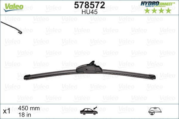 Щітка склоочисника БАСКАРКАСНИЙ HYDROCONNECT UPGRADE/450 MM/HU45 VALEO (578572) Valeo фото 2
