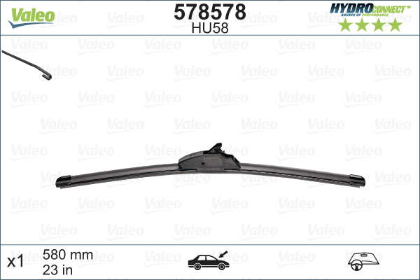 Щітка склоочисника (580mm) BMW 3 (E46) 98-05/Mazda MX-30 20- Valeo фото 12