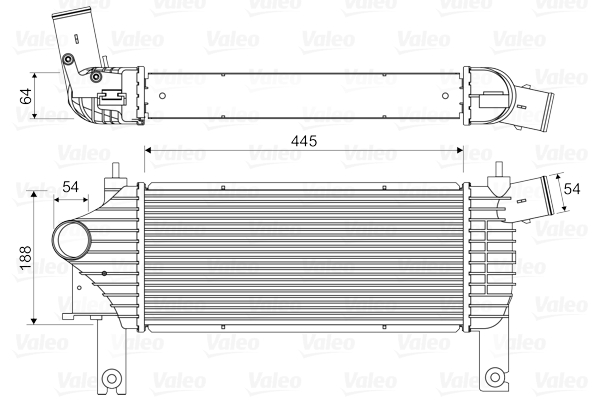 Радіатор наддуву NISSAN ≥FINDER III (R51) 2.5 2006.10 — 2.5 DCI 4WD YD25DDTI VALEO (818608) Valeo фото 2