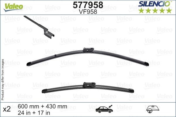 Щітки склоочисника (650/430mm) Citroen Berlingo/Peugeot Partner/Opel Combo 18- Valeo фото 11