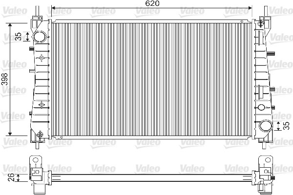 Радіатор охолодження FIAT LINEA (323_, 110_) 1.4 2007.05 — 1.4 T-JET (323AXC1A) 198 A4 VALEO (733203) Valeo фото 2