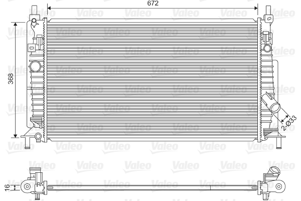 Радіатор охолодження MAZDA 3 ЛІФТБЕК (BL) 1.6 2008.12 — 2014.09 1.6 MZR (BL12) Z668, Z VALEO (701613) Valeo фото 2