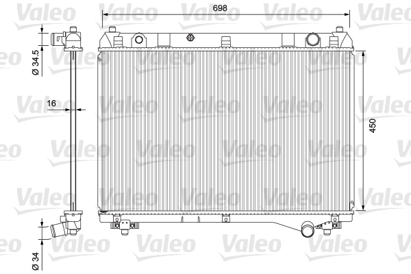 Радіатор охолодження SUZUKI GRAND VITARA (05-) 1.9 TD/M/AC+/- (03/05-) OE 17700-67J00 VALEO (701722) Valeo фото 2