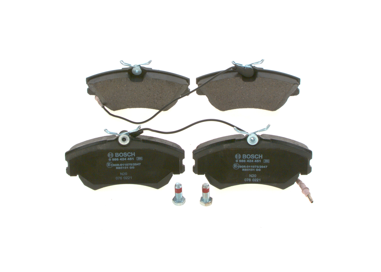 Колодки гальмівні дискові RENAULT ESPACE III (JE0_) 2.0 1996.11-2002.10 BOSCH (0 986 424 451) Bosch фото 2