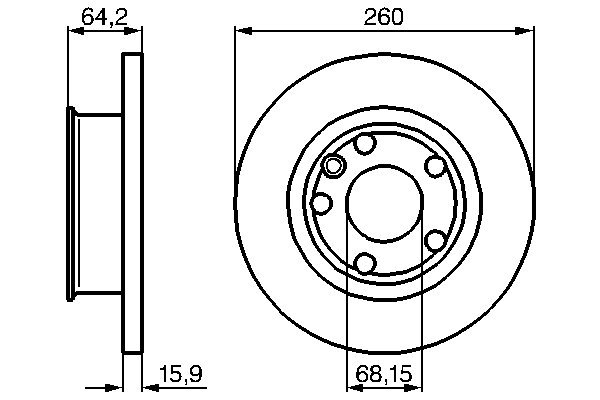 Диск гальмівний VW TRANSPORTER T4 ФУРГОН (70A, 70H, 7DA, 7DH) 1.9 1990.07-2003.04 BOSCH (0 986 478 547) Bosch фото 2