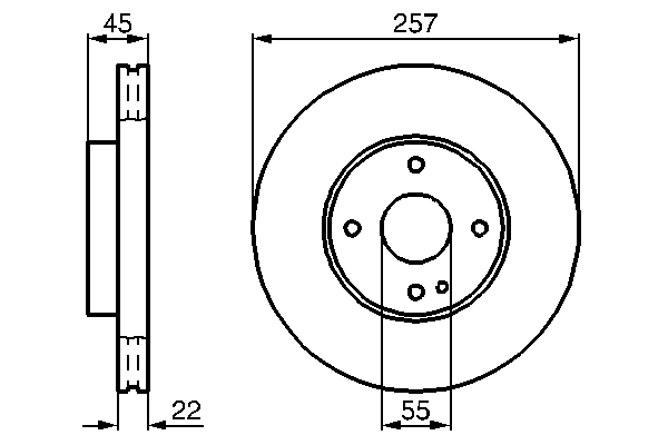 Диск гальмівний ВЕНТИЛ MAZDA 323 S V (BA) 1.7 1992.09-2003.12 BOSCH (0 986 478 638) Bosch фото 2