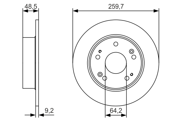 Диск гальмівний HONDA ACCORD VII (CL, CN) 2.0 2003.01-2012.09 BOSCH (0 986 479 T81) Bosch фото 2