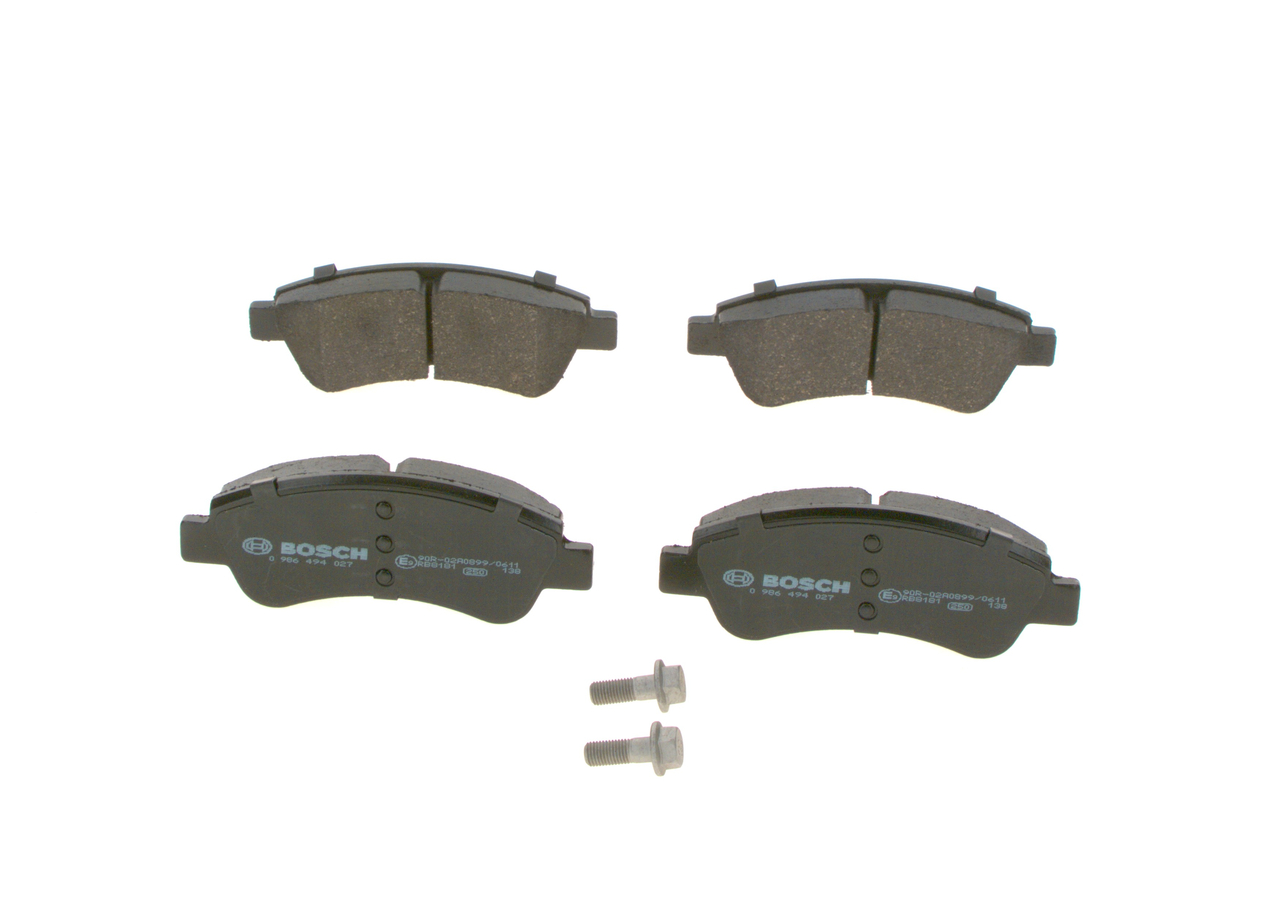 Колодки гальмівні дискові PEUGEOT PARTNER ПЛАТФОРМА/ШАСІ (5_, G_) 1.9 1997.03-2008.07 BOSCH (0 986 494 027) Bosch фото 2