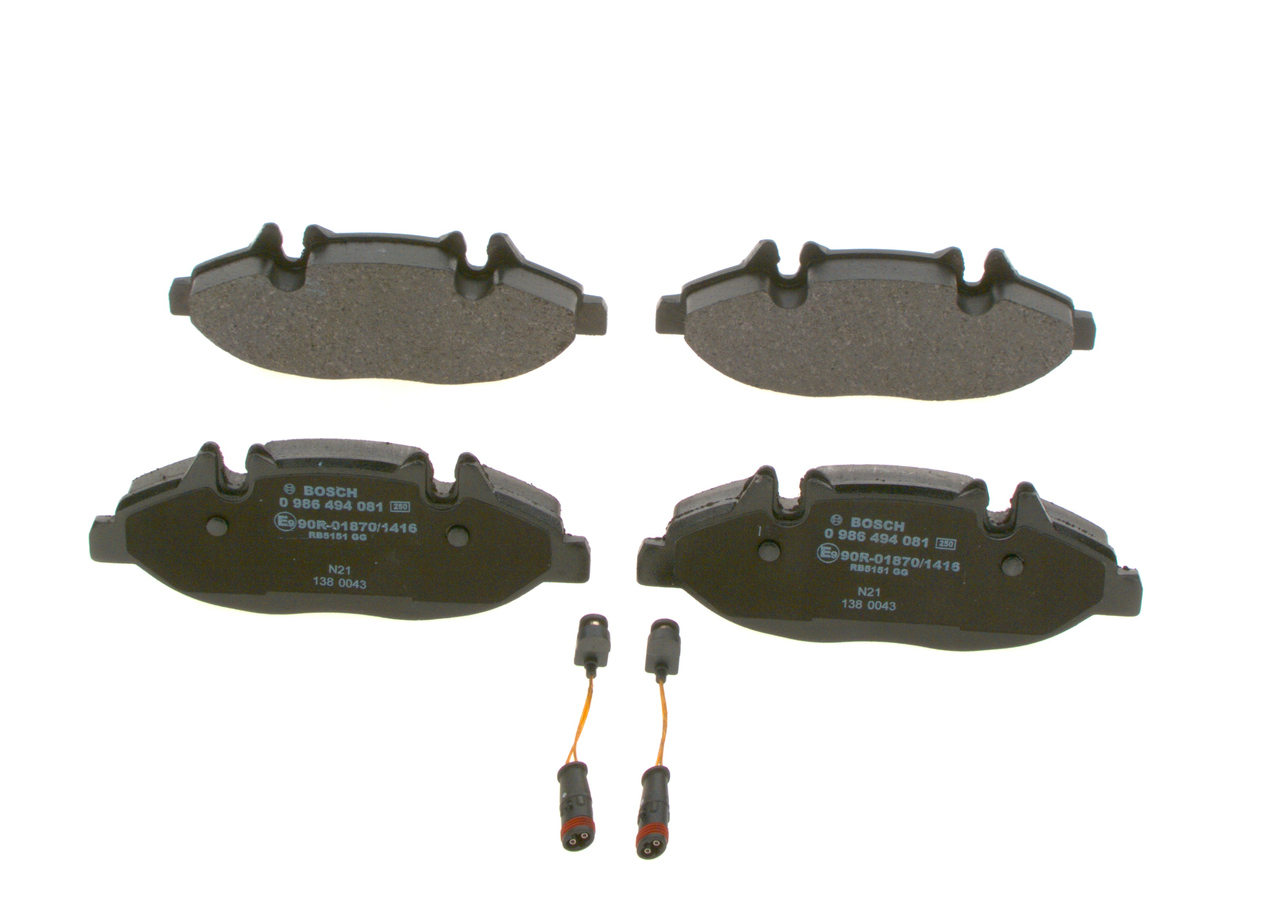 Колодки гальмівні дискові MB VITO / MIXTO ФУРГОН (W639) 2.2 2003.08- BOSCH (0 986 494 081) Bosch фото 2