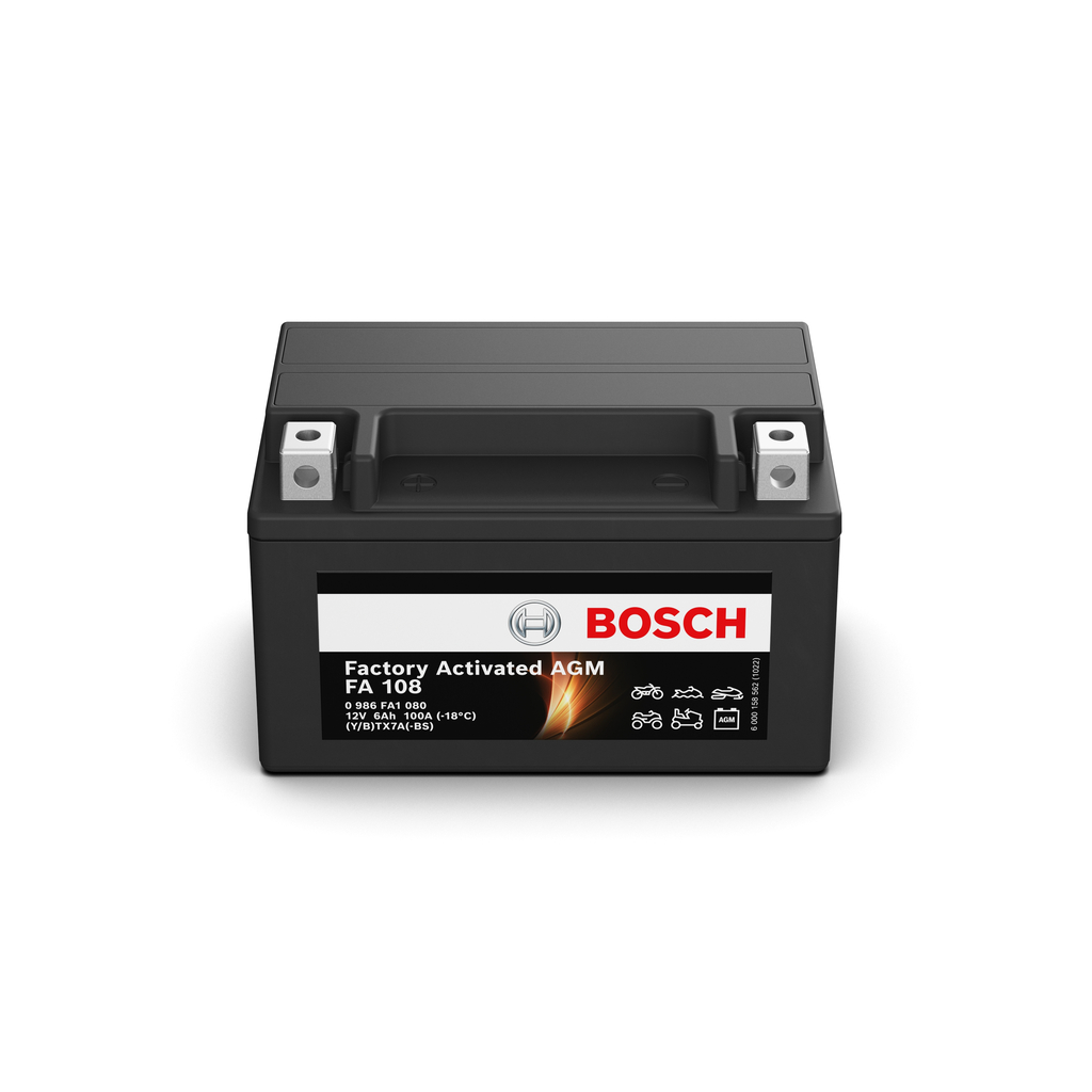 Акумуляторна батарея 6A МОТО АКБ BOSCH FACTORY ACTIVATED AGM ЛІВ [+] 12V 6AH 100A 150*87* (0 986 FA1 080) Bosch фото 2