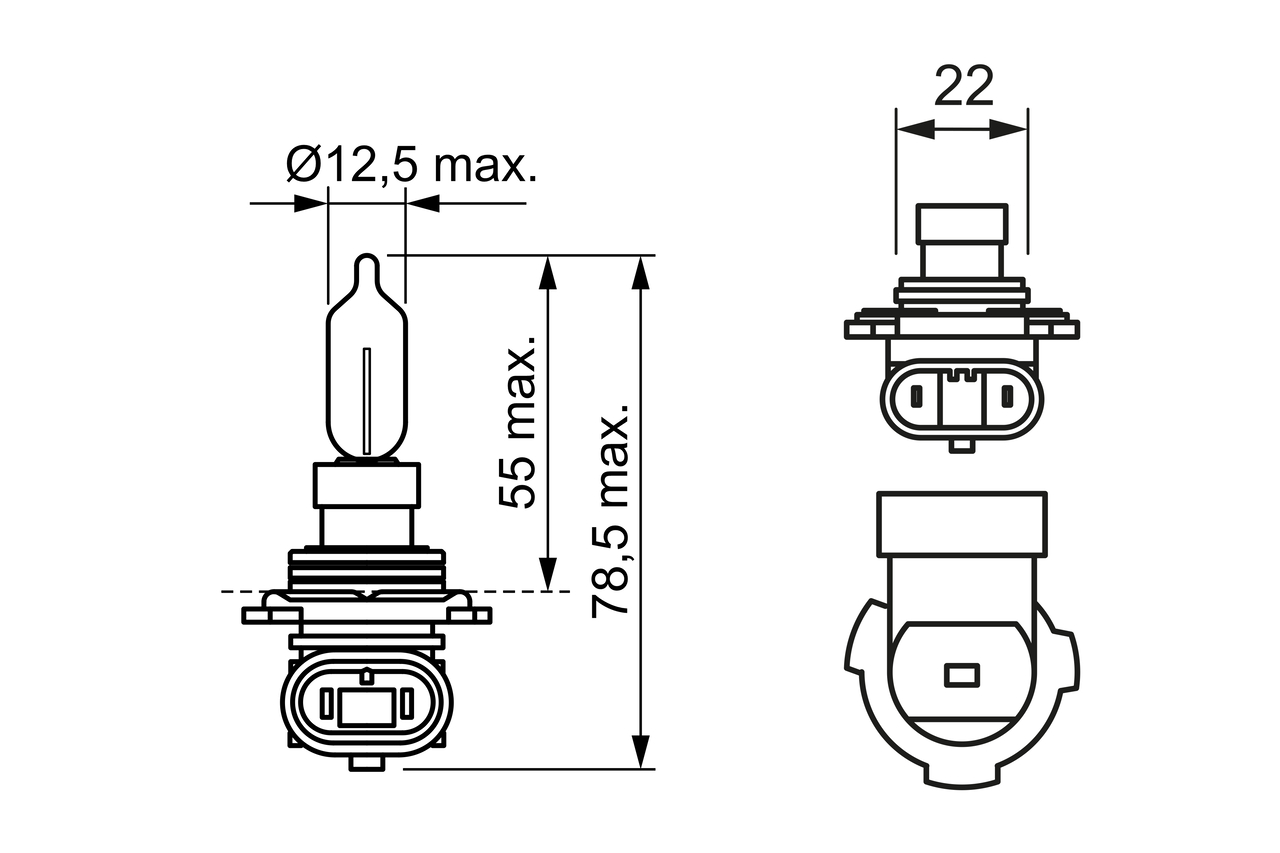 Автолампа HIR2 12V 55W PX22d Eco Bosch фото 8