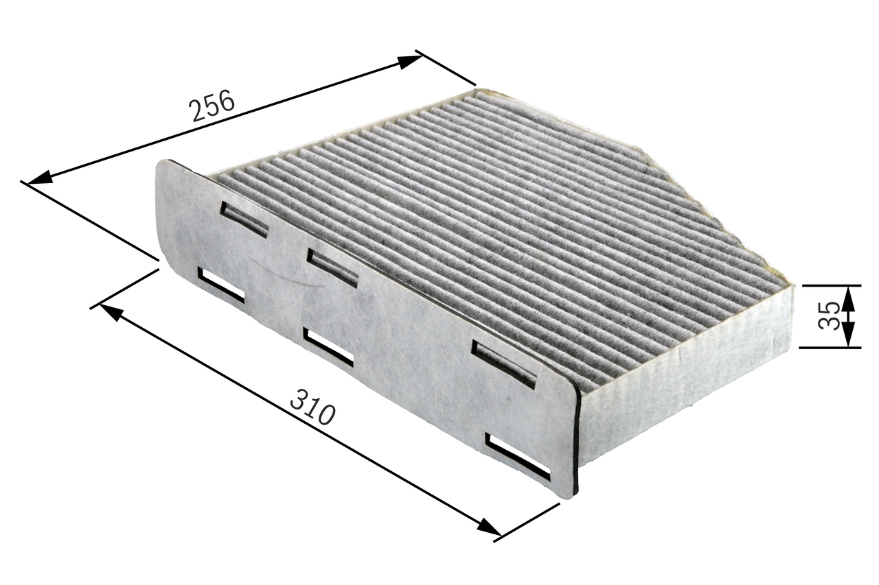 Фільтр салону вугільний (BOSCH) MERCEDES-BENZ E-CLASS (W211) E 200 KOMPRESSOR (211.042) 2002.03 - (1 987 432 381) Bosch фото 2