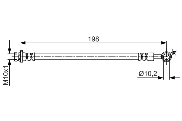 Шланг гальмівний ЗЗАДУ NISSAN LEAF 01.2018-;LEAF 02.2013-;LEAF 10.2010-02.2013 BOSCH (1 987 481 713) Bosch фото 2