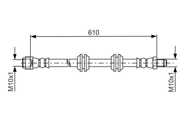Шланг тормозной (задний) MB M-class (W164)/GL-class (X164) 05-12 (610mm) фото 9