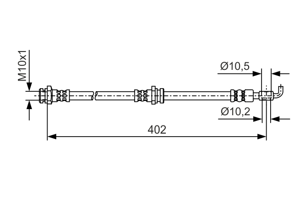 Шланг гальмівний СПЕРЕДУ / FORD RANGER (ET) 2.5 TDCI 4X4 2.5 2006.05 - 2012.07 BOSCH (1 987 481 A46) Bosch фото 2