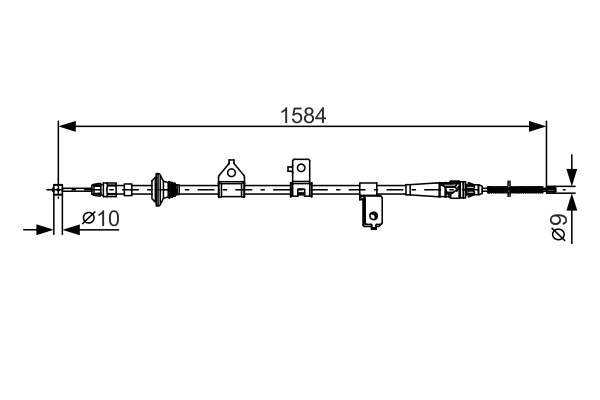 Трос ручного гальма ЗЗАДУ KIA RIO I (DC) 1.3; 1.5 16V / 08.2000-02.2005 BOSCH (1 987 482 099) Bosch фото 2