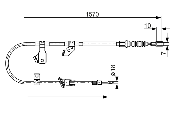 Трос ручного гальма ЗЗАДУ COLT VI (Z3_A, Z2_A); SMART FORFOUR (454) 08.2004-06.2012 BOSCH (1 987 482 272) Bosch фото 2