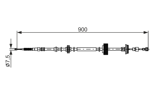 Трос ручника (задній) (R) BMW X5 (E70)/X6 (E71/E72) 06-14 (900/720mm) Bosch фото 11