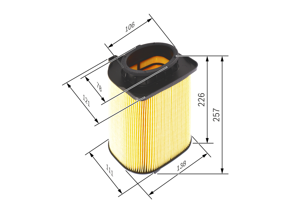 Фільтр повітряний MB C-class (W204/W205/)/E-class (C207) 1.6-2.0 08- Bosch фото 3