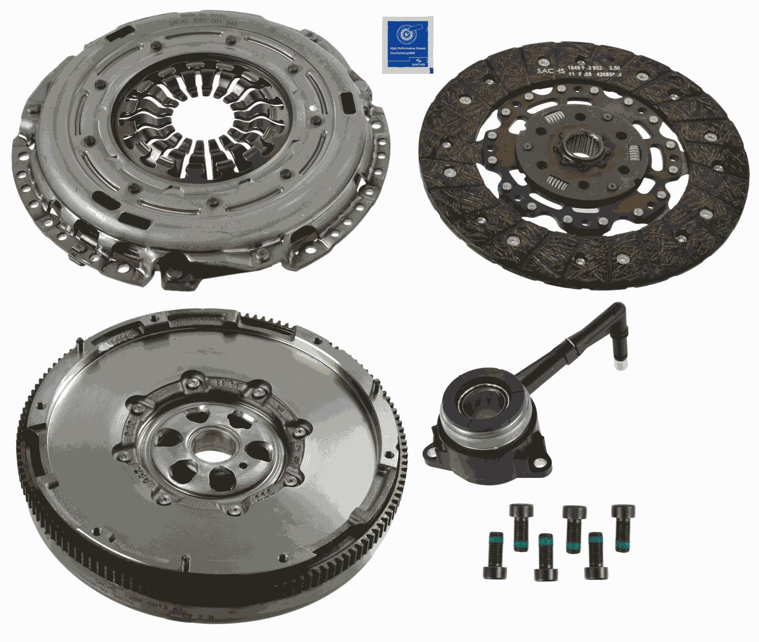 Комплект зчеплення з маховиком SKODA OCTAVIA II COMBI (1Z5) 1.6 TDI 4X4 2009.06 - 2013.02 SACHS (2290 601 145) SACHS фото 2