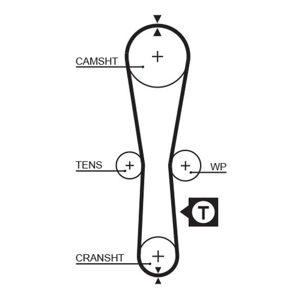 Ремінь зубчастий (довж. 60-150) RENAULT KANGOO (KC0/1_) 1.2 (KC0A, KC0K, KC0F, KC01)/1997.08 - GATES (5454XS) Gates фото 2