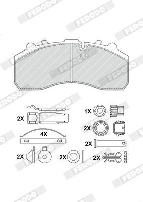 FE FCV1373BFE Колодки гальмівні дискові MERCEDES-BENZ ACTROS MP4 / MP5 2636 LS