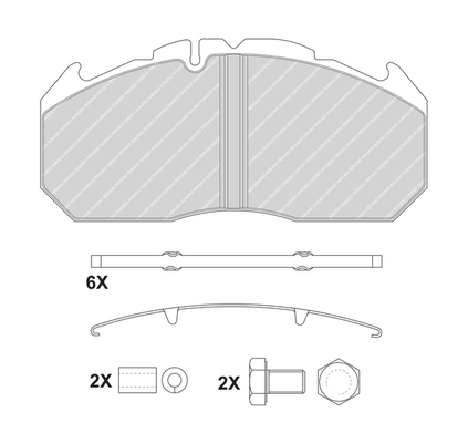 Гальмівні колодки FE FCV1585BFE для RENAULT TRUCKS Iliade FRH, GTX, GTXE, RTX, TX
