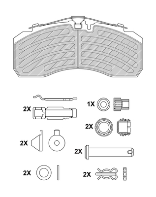 Гальмівні колодки MAN 81508206030 для MERCEDES-BENZ ACTROS MP2 / MP3 3351 AK