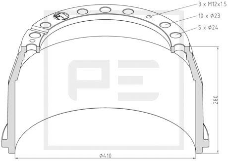 Гальмівні барабани AM MBD1104 для MERCEDES-BENZ ACTROS MP2 / MP3 3344
