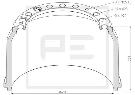 Гальмівні барабани AM MBD1105 для MAN F 90 24.372 DFS