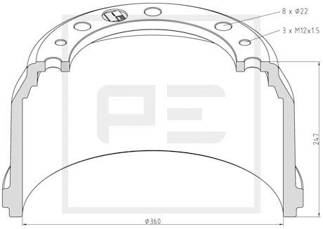Гальмівні барабани DT 3.62009 для MAN L 2000 10.153 LAEK